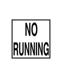 Depth Marker 6"x6"  Ceramic Skid Resistant w/Image "No Running" (Words Only)