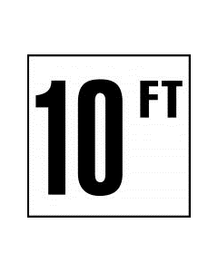 Depth Marker 6"x6" Glass Overlay 10 FT SMO