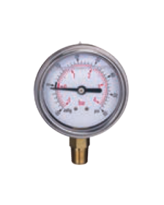 Gauge Compound 2.5" SS 30/0/60 HG Liquid Filled BTM Mount 1/4" NPT