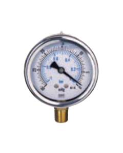 Gauge Vacuum 2.5" SS 30/0 HG Liquid Filled BTM Mount 1/4" NPT