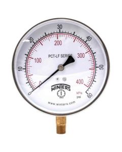 Gauge Pressure 4.5" SS 0/60 psi Dry BTM Mount 1/2" NPT CONTRACTOR-4LD