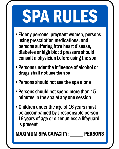 Sign Spa Patron Regulations 18"x 24" IL State Code