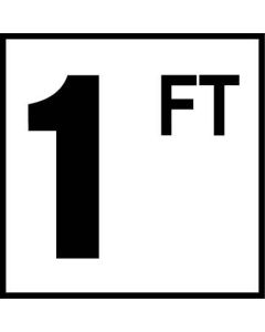 Depth Marker 6"x6" Glass Overlay 1 FT SMO