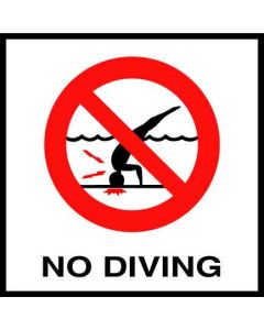 Depth Marker 6"x6" Glass Overlay "No Diving" w/Image SMO