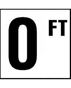 Depth Marker 6"x6" Ceramic 0 FT SMO
