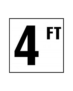 Depth Marker 6"x6" Glass Overlay 4 FT SMO