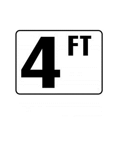 Depth Marker 4-1/4"x 5-1/2" Plastic 4 FT StickOn