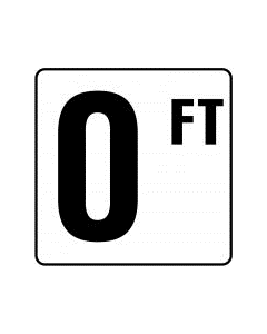 Depth Marker 6"x6" Vinyl StickOn 0 FT Skid Res.