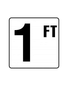 Depth Marker 6"x6" Vinyl StickOn 1 FT Skid Res.
