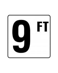 Depth Marker 6"x6" Vinyl StickOn 9 FT Skid Res.