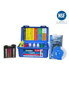 Taylor Test Kit Complete Chlorine Bromine pH Alk Cal & CYA w/9056 Test Block .75 oz Btl