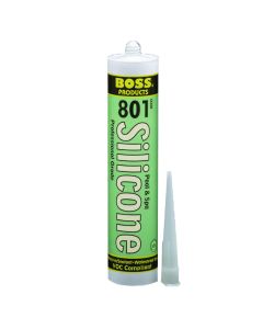 Boss 801 Silicone Adhesive 10.3 oz Cartridge Clear