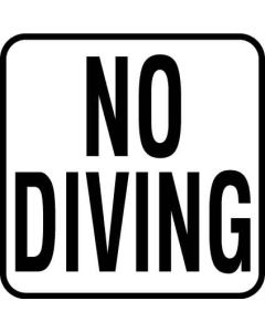 Depth Marker 6"x6" w/o Image "No Diving" (State C61, C62, V62, P41, G61)