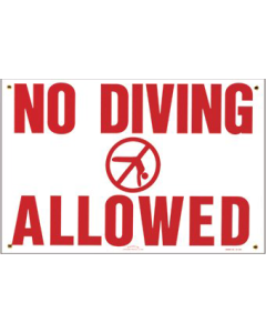 Sign 18"x12" No Diving Allowed
